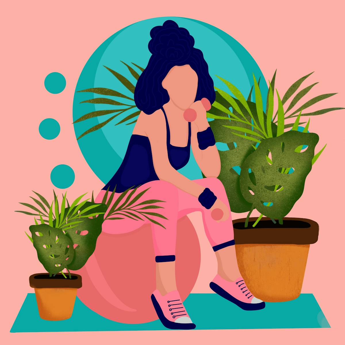 Femme sereine dans un environnement naturel, bien-être féminin