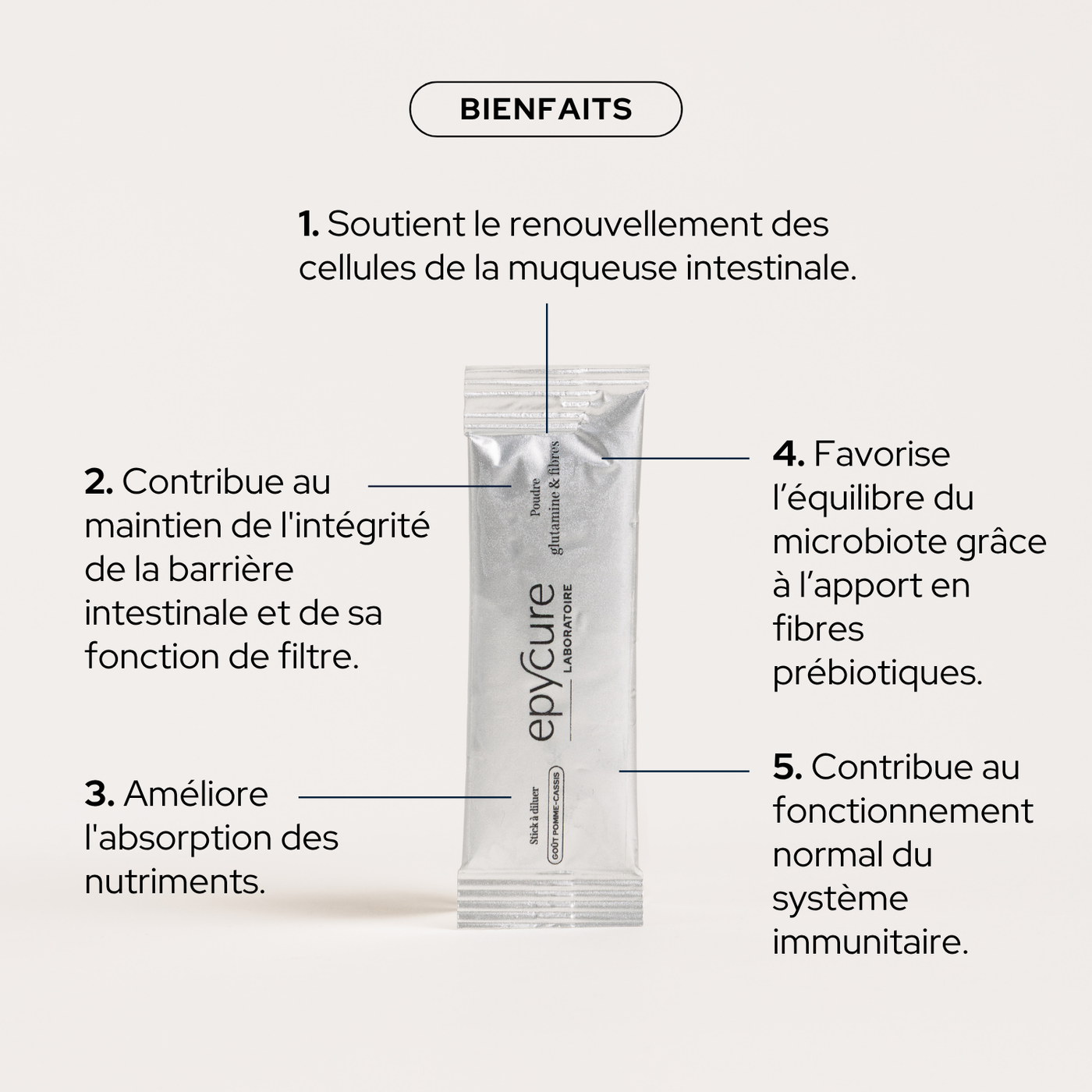 Poudre glutamine & fibres